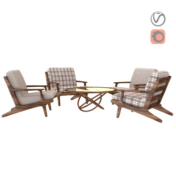 Стіл та крісла Yard Wooden