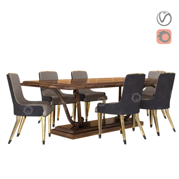 Mesa y sillas Classice Dining Modelo 3D