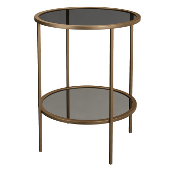 Журнальний столик Black Glass Antique Gold Accent