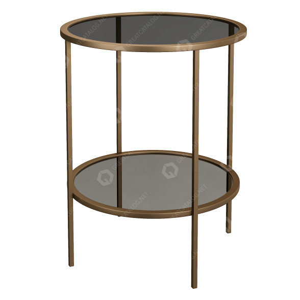 Stolik kawowy Black Glass Antique Gold Accent model 3D
