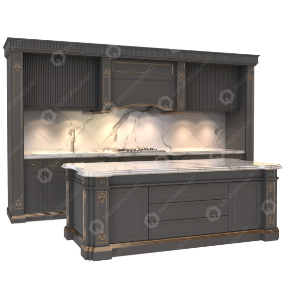 Кухня Gray Set 2 3D модель