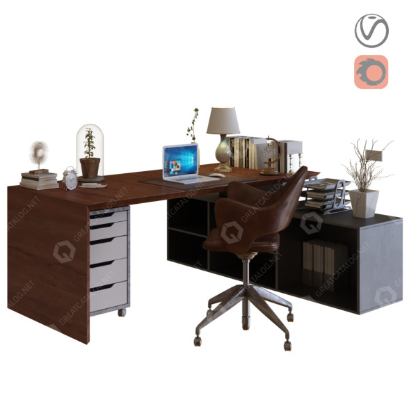 Espacio de trabajo Wooden Modelo 3D