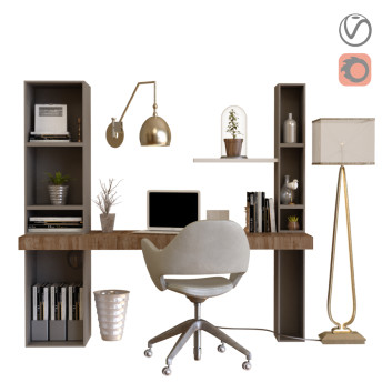 Espacio de trabajo  Office Set 6 Modelo 3D