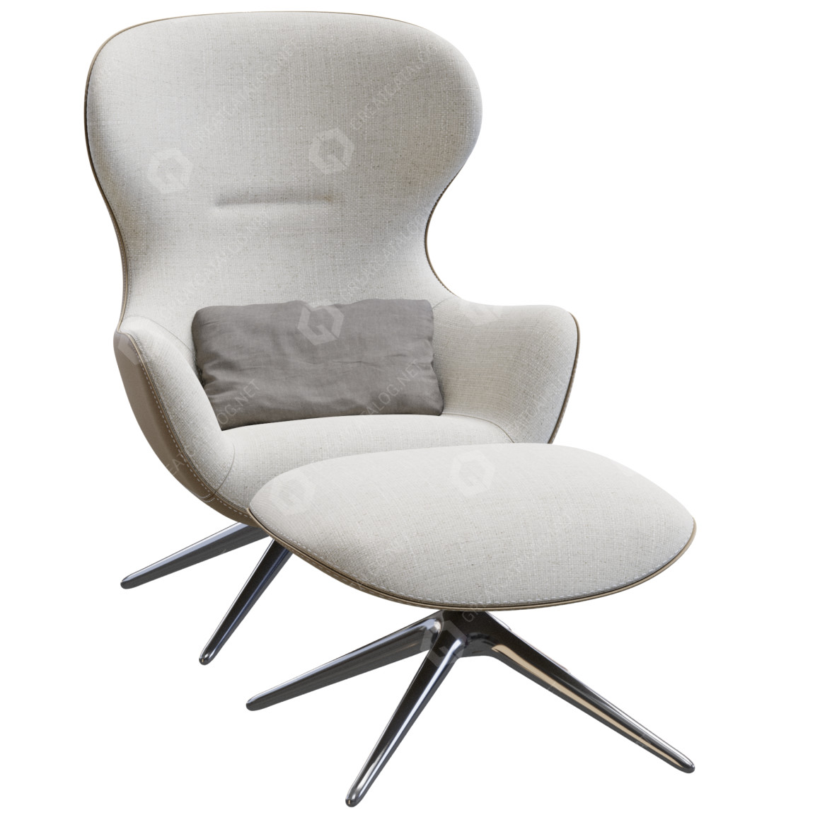 Armchair and Ottoman Poliform Mad Joker 3D model GreatCatalog 16060