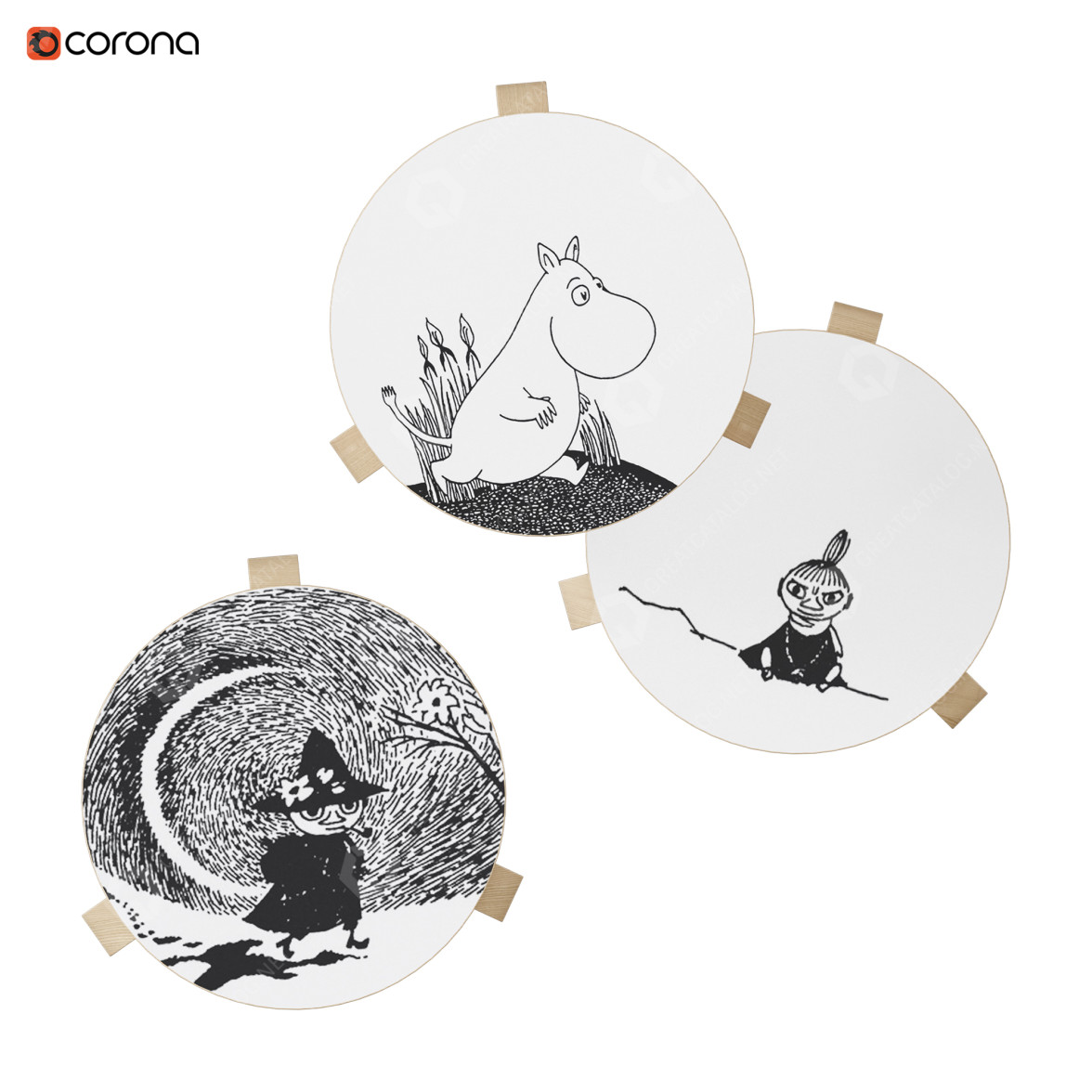 Stool Artek Moomin 60 3D model - GreatCatalog 16069