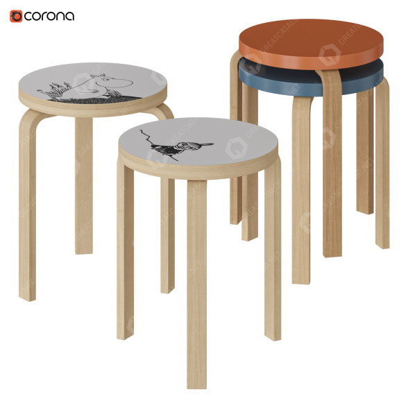 Tabouret Artek Moomin 60 modèle 3D