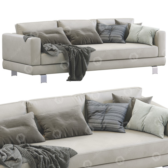 Sofa Milan Leather model 3D