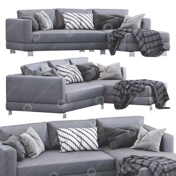 Sofa Milan Leather 3D-Modell