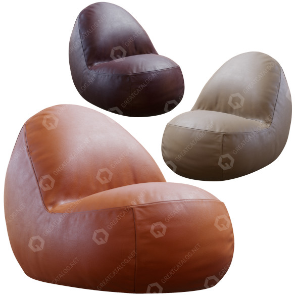Крісло-мішок Pinto Leather 3D модель