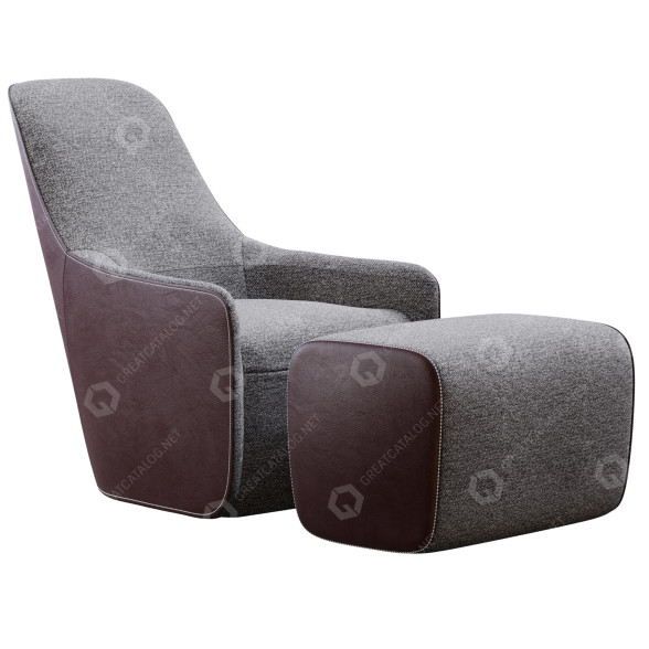 Крісло та пуф Walter Knoll Foster 520 3D модель