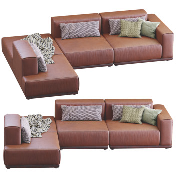 Sofa  Xyz Brown Model 3D