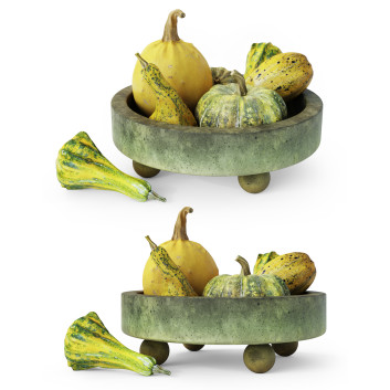 Warzywa  Bowl Green With Pumpkins Set 1 Model 3D