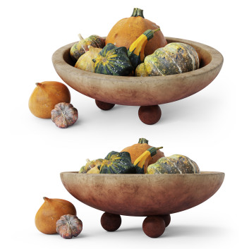 Овочі Bowl Red With Pumpkins Set 2