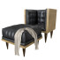 Fotel i pufa Kardiel Woodrow Box Leather - 3lordmax