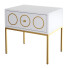 Mesita de noche Glam White Lacquer Gold - ELBEBE