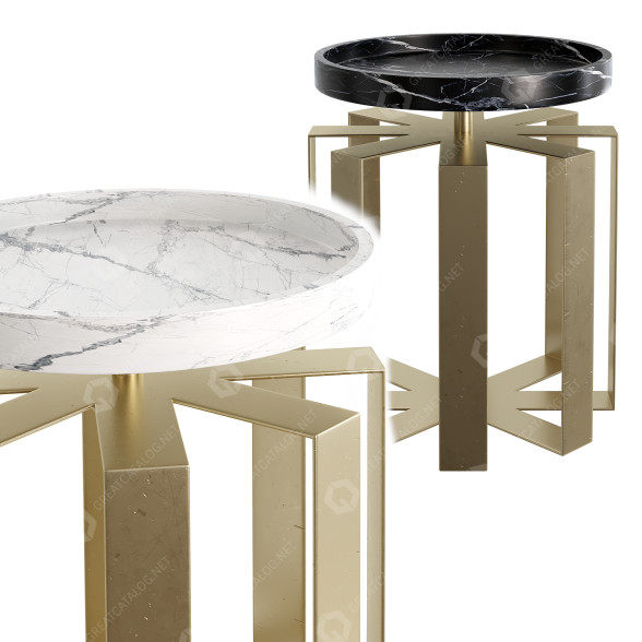 Mesa de centro Round Marble Modelo 3D