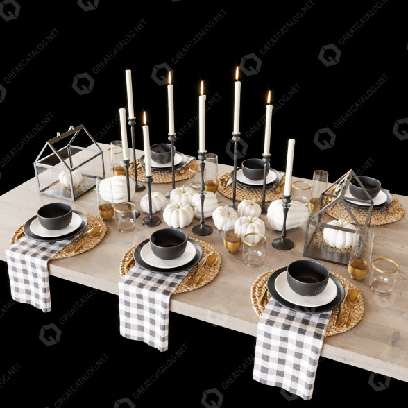 Сервірований стіл Black Set 3D модель