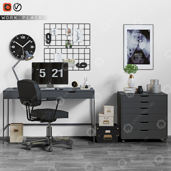 Espacio de trabajo Office Furniture 02 Modelo 3D