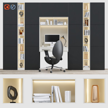 Espace de travail  Book Shelf 03 Modèle 3D