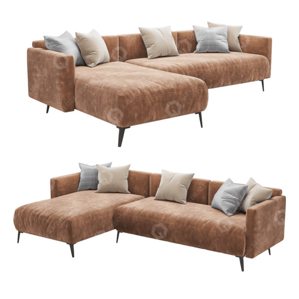 Sofa Brown 1 3D model