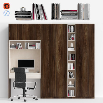 Espacio de trabajo Book Shelf 02 Modelo 3D
