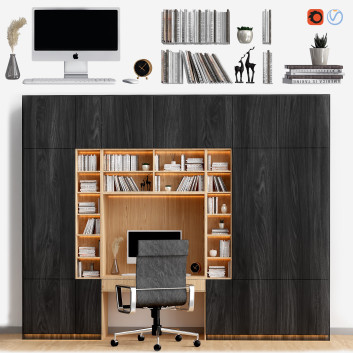 Espace de travail  Book Shelf 01 Modèle 3D
