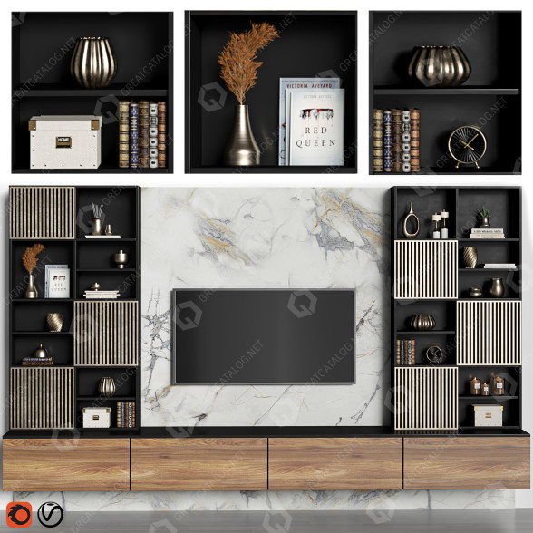 Pared de TV Modern 20 Modelo 3D