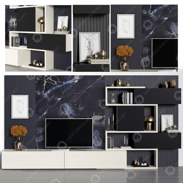 Pared de TV Modern 19 Modelo 3D