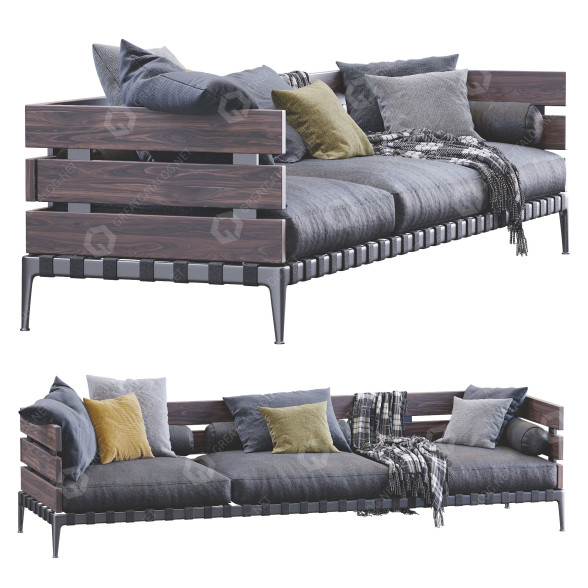 Sofa Flexform Ansel Leather 3D model
