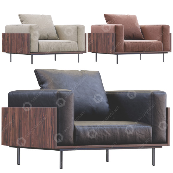 Armchair Minotti Brasilia 3D model