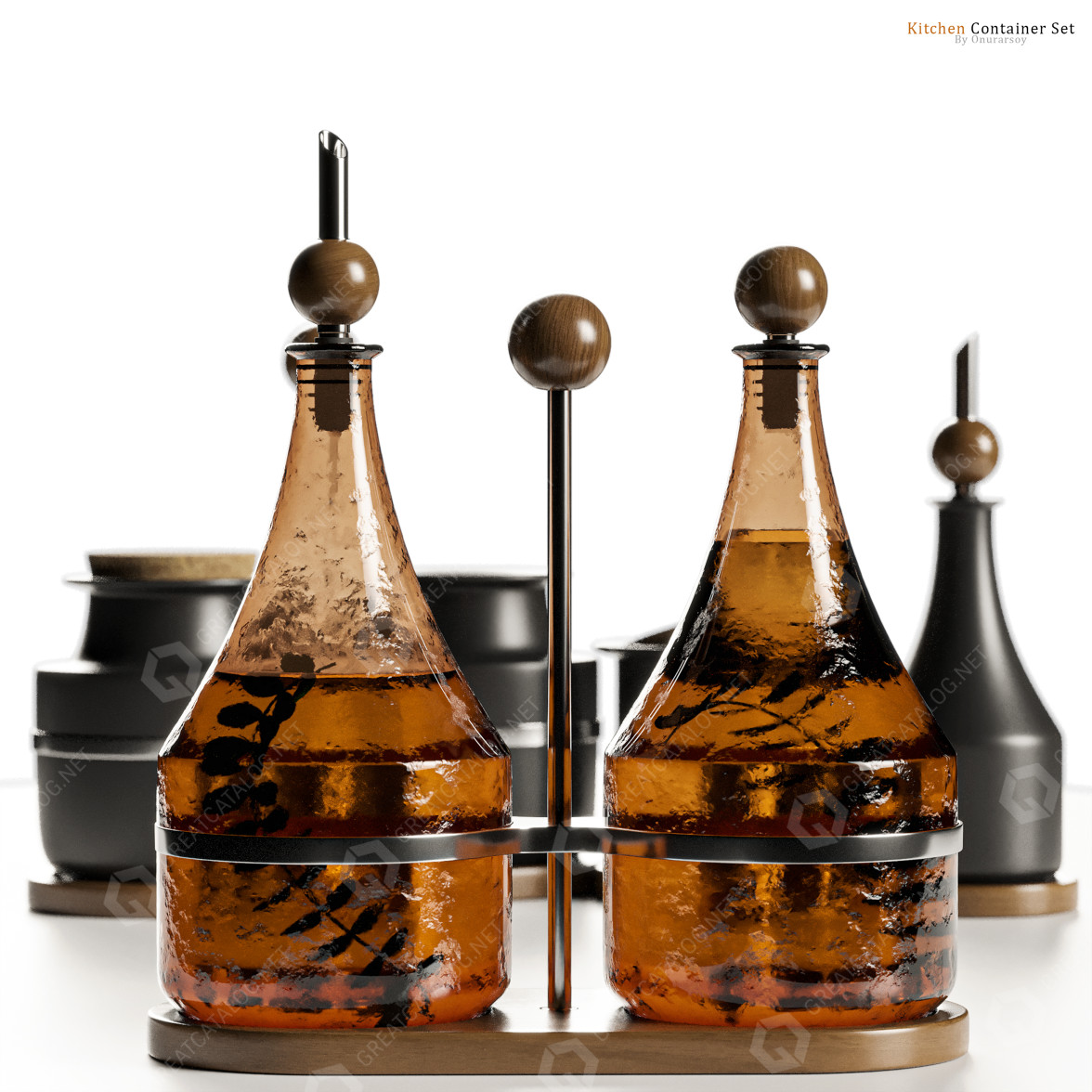 Decor IKEA Krosamos Kitchen Container Set 3D model GreatCatalog