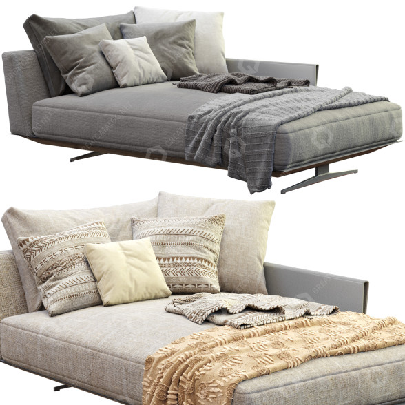 Кушетка Flexform Bretton Gray and Biege 3D модель