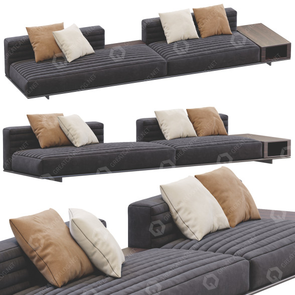 Диван Minotti Roger Gray 3D модель