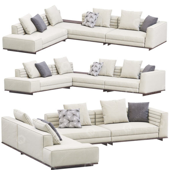 Sofa Minotti Roger White model 3D
