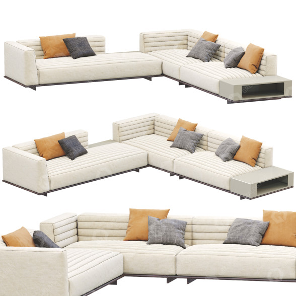 Диван Minotti Roger Beige 3D модель