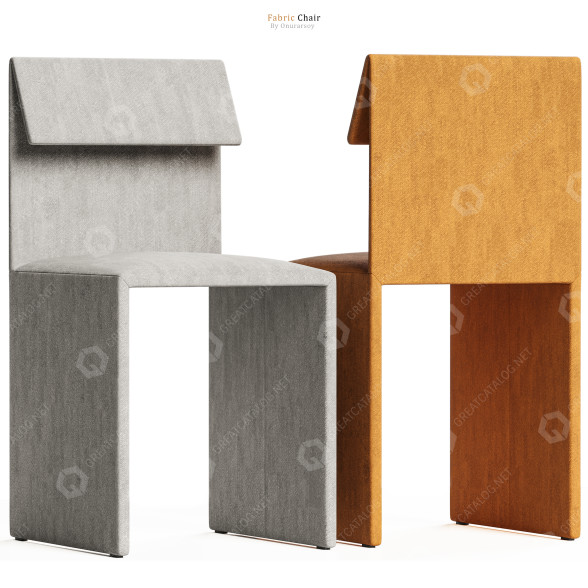 Chair Resident Sacha in Gray and Orange 3D model