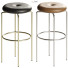 Bar Stool BassamFellows Circular Leather Brown and Black - onurarsoy