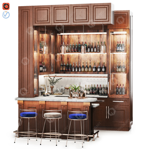 Bar MiniBar 02 3D-Modell