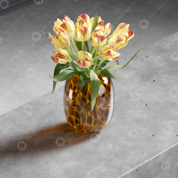 Jarrón y flores Tulips in Vase Modelo 3D