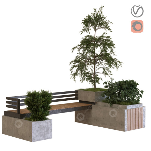 Рослини та лава Plants Tree Set 027 3D модель