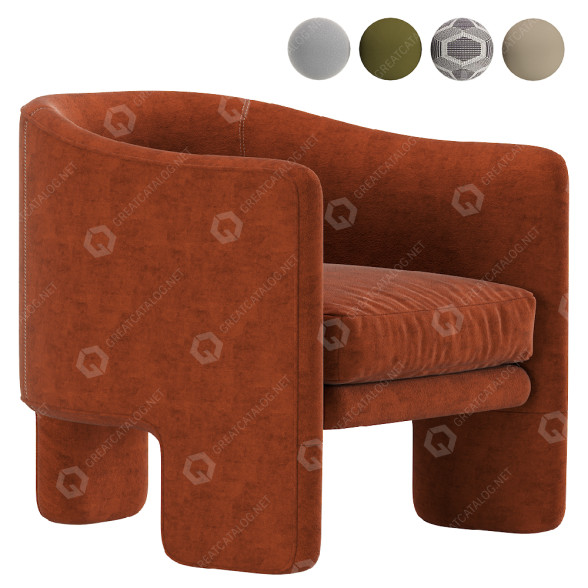 Fotel Anthropologie Effie model 3D