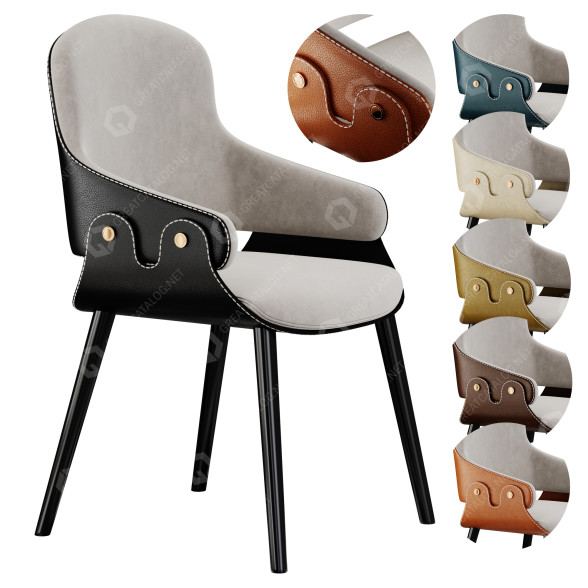 Chair Nordic Artificial Leather by Fosuhouse 3D model