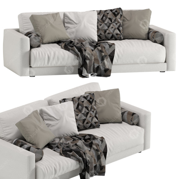 Диван Blanche Katarina 2 Seats Velvet 3D модель