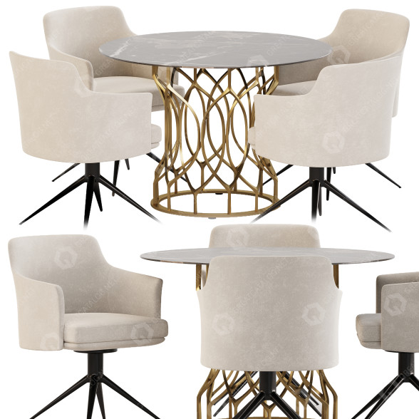 Tisch und Stühle iNSPIRE Q Dining Set 09 3D-Modell
