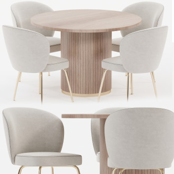 Table et chaises  TOV Furniture Dining Set 10 Modèle 3D
