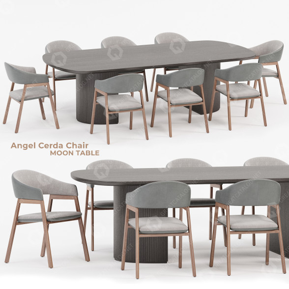 Tisch und Stühle Gubi Dining Set 12 3D-Modell