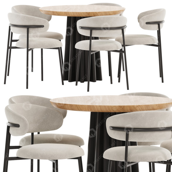 Tisch und Stühle Dining Set 02 3D-Modell