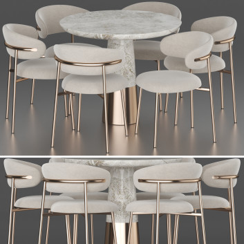 CB2 Dining Set 03 3D-Modell
