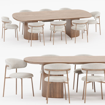 Стіл та стільці Gubi Dining Set 05