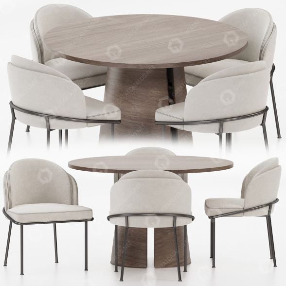Tisch und Stühle Dining Set 06 3D-Modell